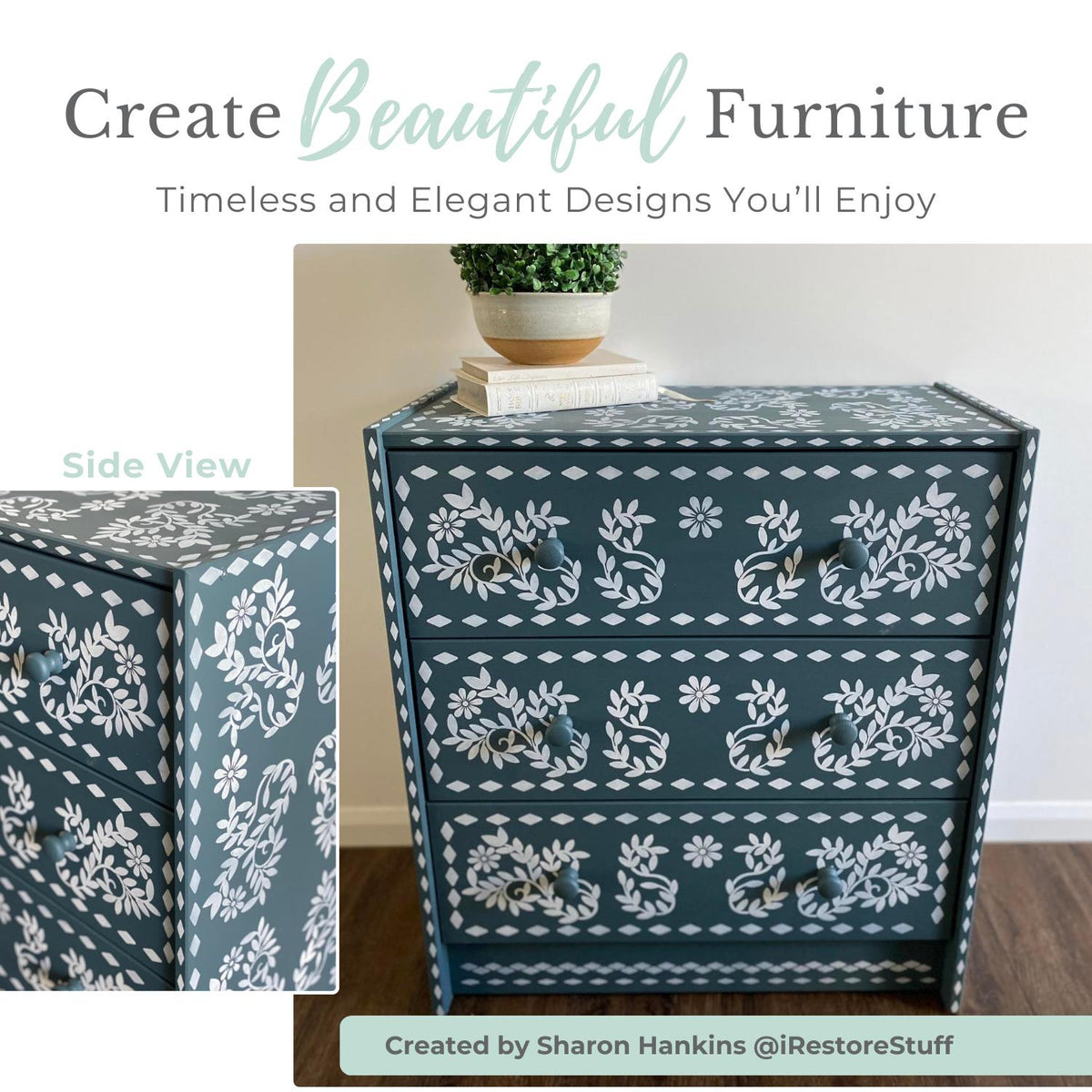 Bone Inlay Pattern Bone Inlay Pattern Stencil - Essential Stencil