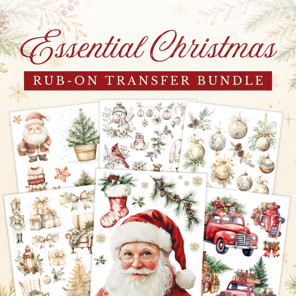 Essential Christmas Transfer Bundle-Essential Stencil