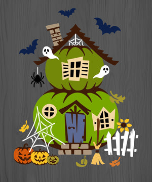 Pumpkin House Layering Stencil-Halloween-Essential Stencil