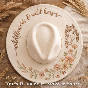 Wildflowers & Wild Horses-Hat Stencil-Essential Stencil