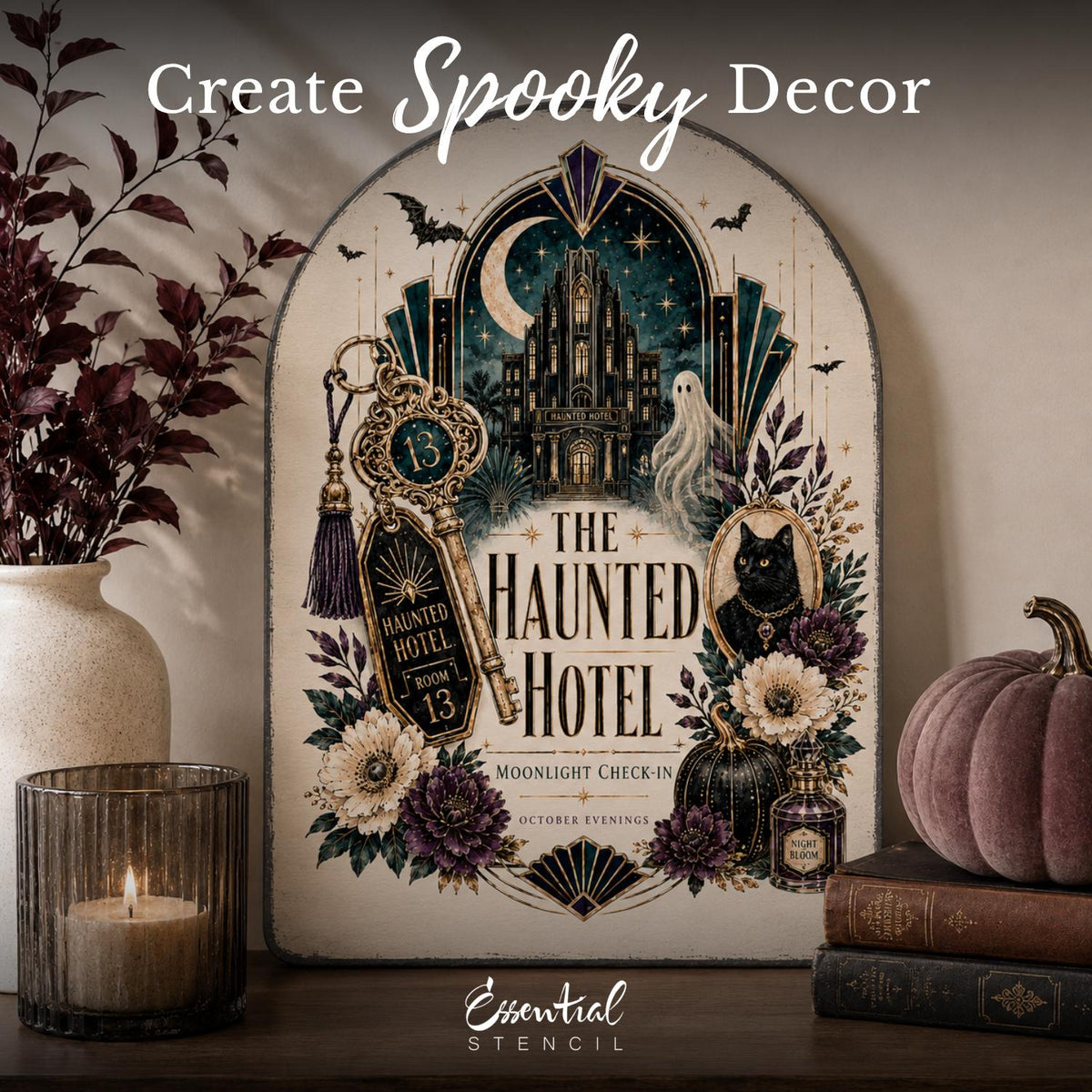 The Haunted Hotel Transfer Set-Rub-on Transfer-Essential Stencil