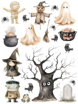 Cute and Creepy Halloween Rub-on Transfer Set-Rub-on Transfer-Essential Stencil