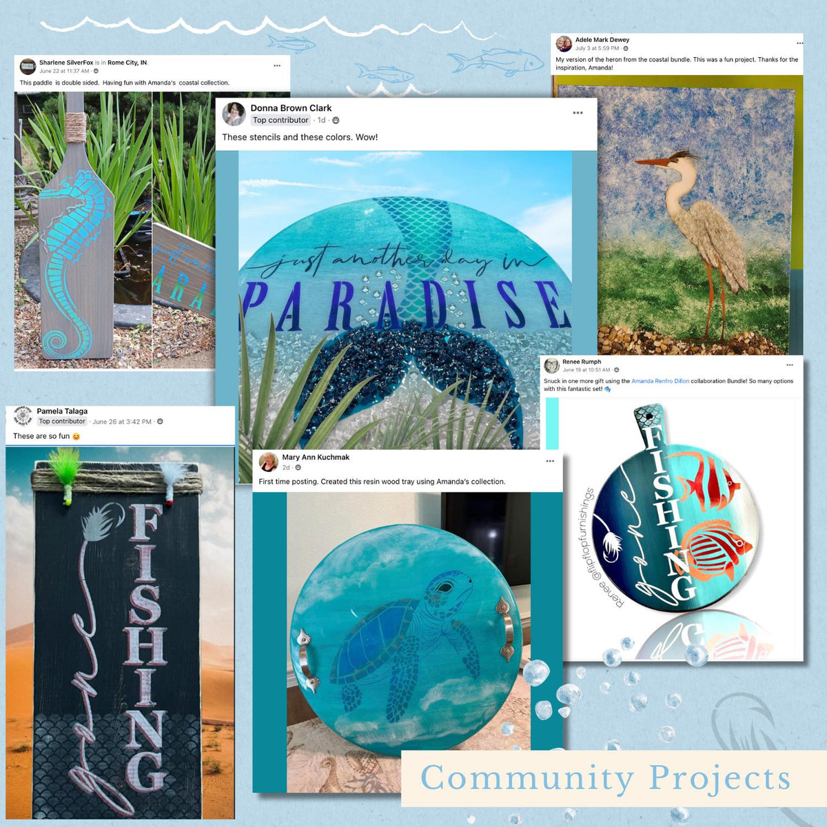 Amanda Dillon's Coastal Stencil Bundle-Stencils & Die Cuts-Essential Stencil
