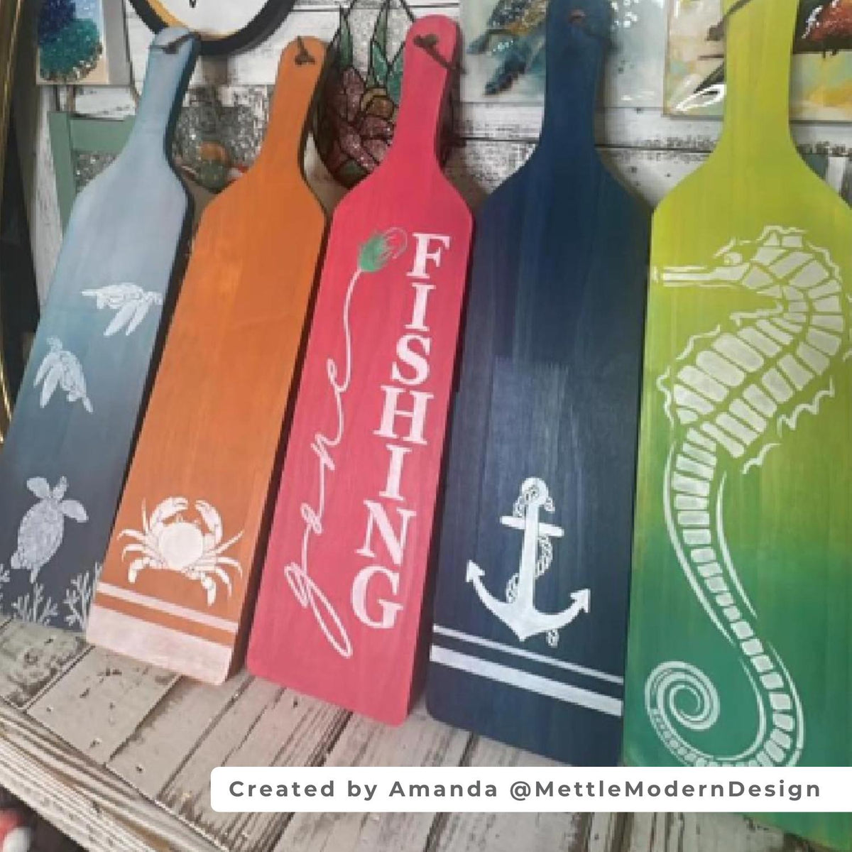 The Lake is my Happy Place Sign Stencils (6 Pack)-Home-Essential Stencil