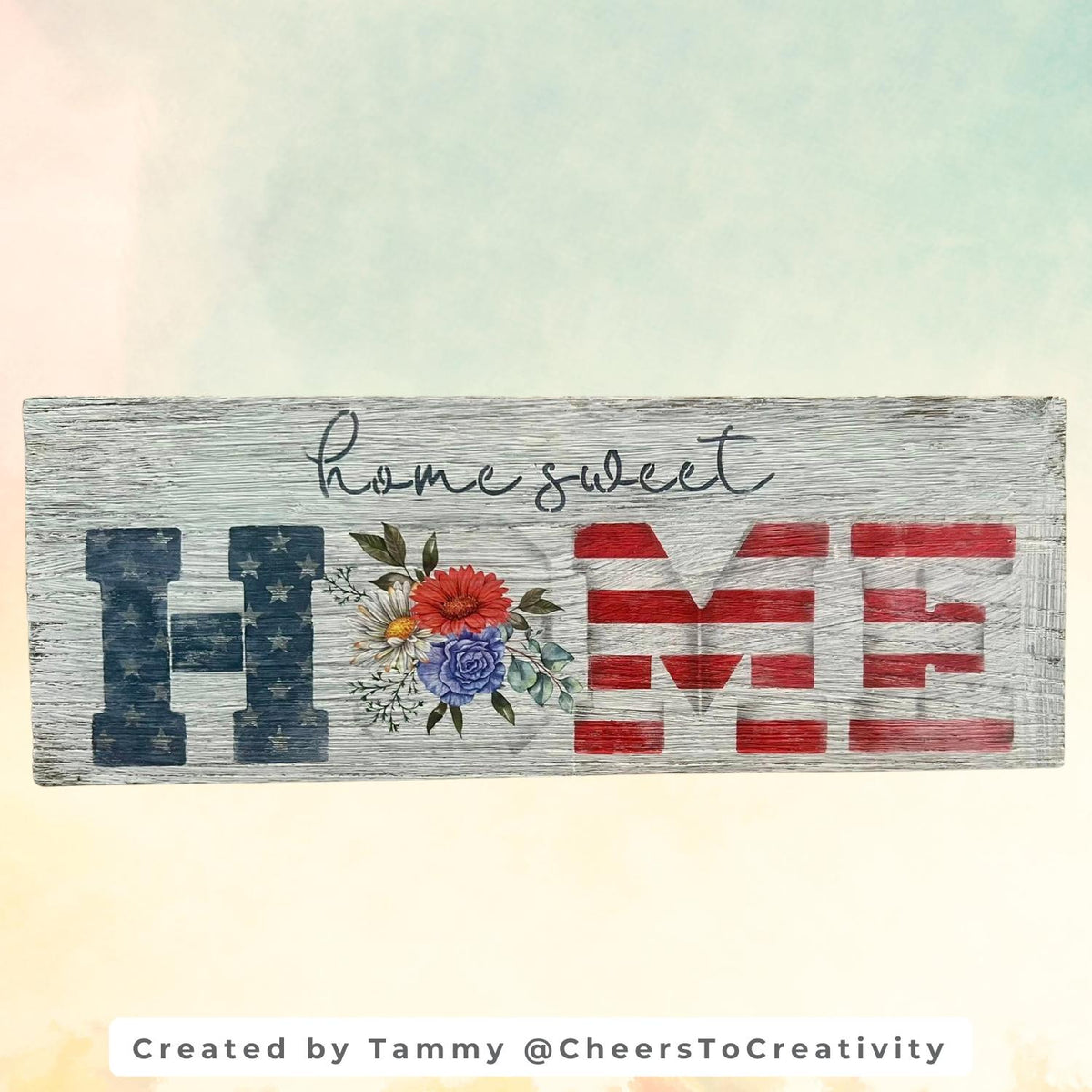 Patriotic Home Sweet Home Sign Stencil-Patriotic-Essential Stencil