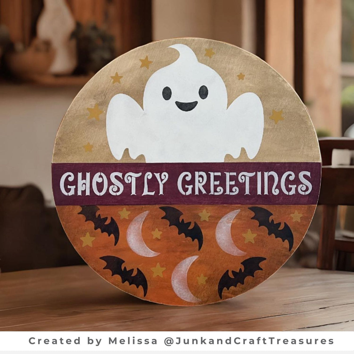 Ghostly Greetings Door Hanger Stencil-Halloween-Essential Stencil