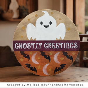 Ghostly Greetings Door Hanger Stencil-Halloween-Essential Stencil