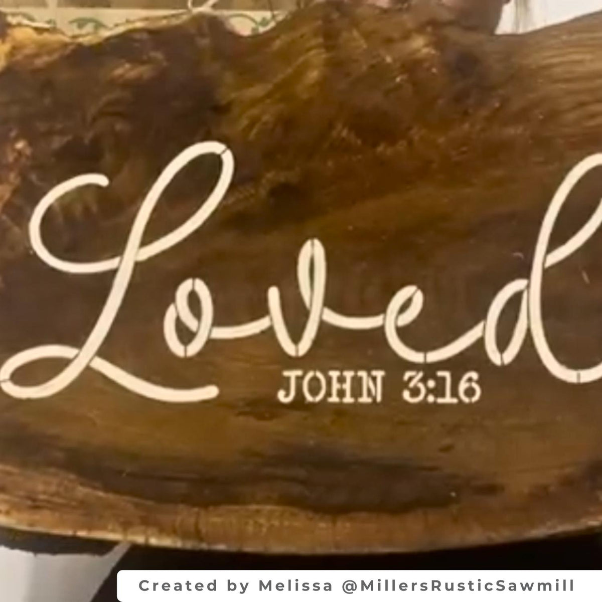 Loved John 3:16 Sign Stencil-Valentine-Essential Stencil