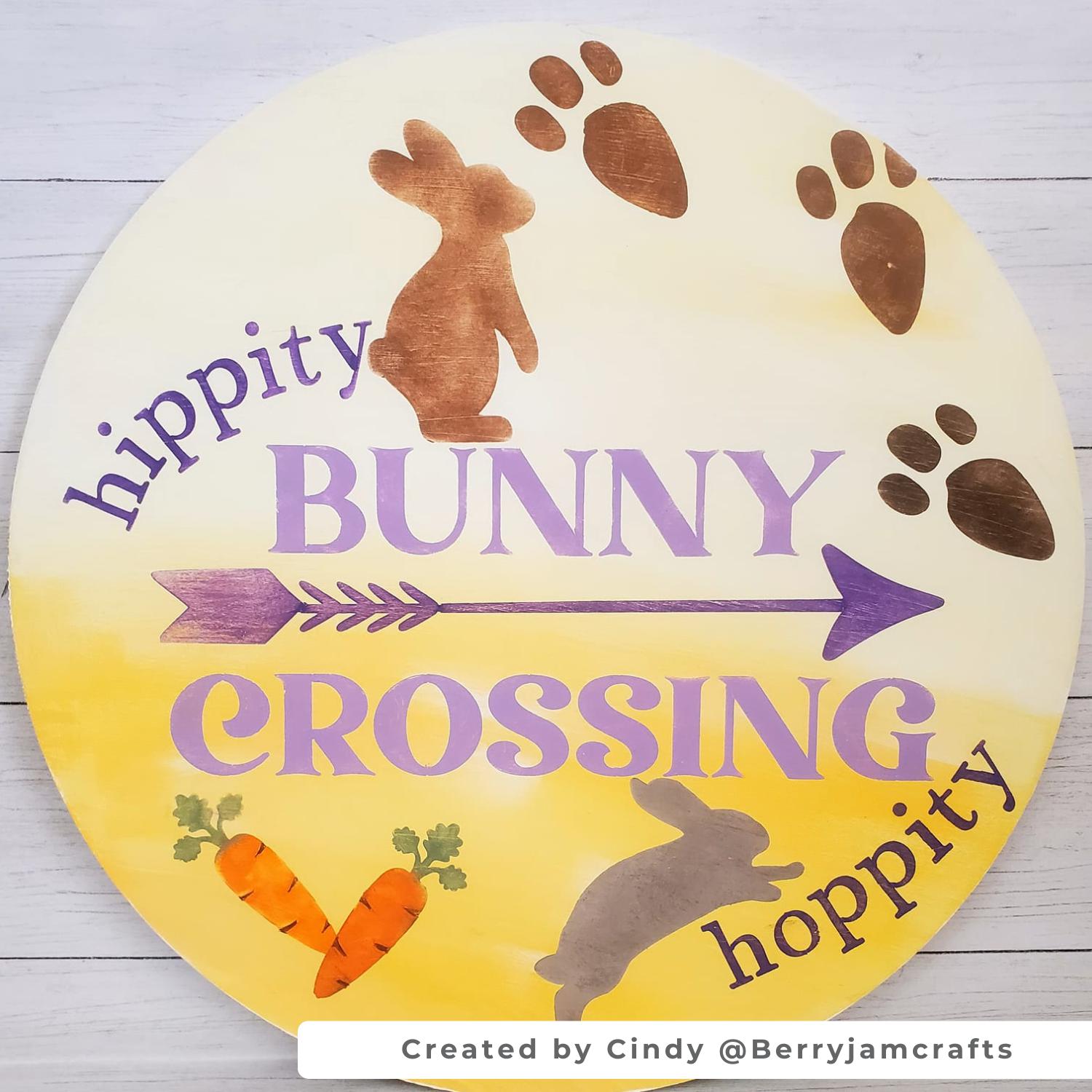 Hippity Hoppity Stencil 16x6 (2pk)-Easter-Essential Stencil