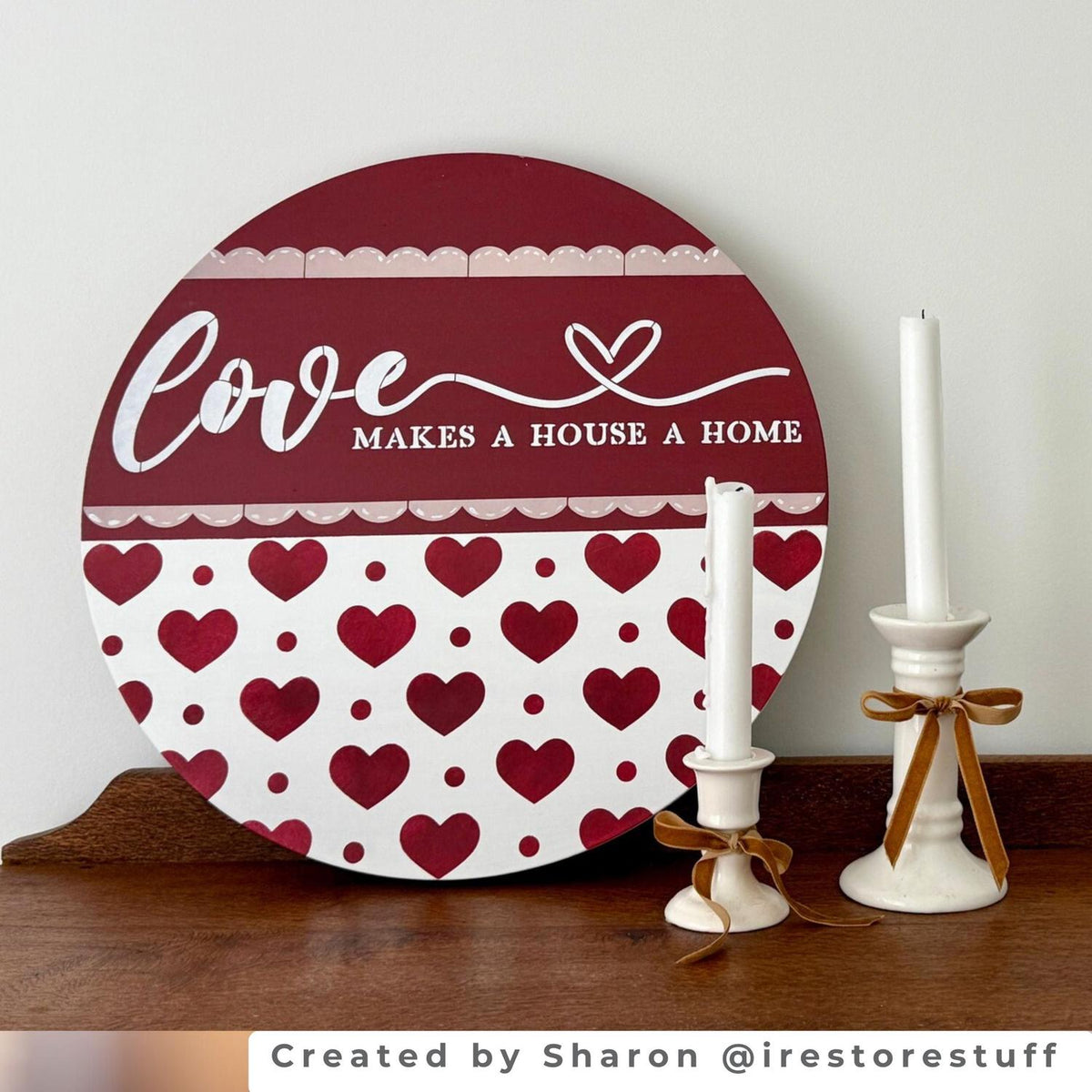 Love makes a house a home 16x5 Stencil-Valentine-Essential Stencil