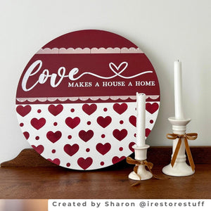 Love makes a house a home 16x5 Stencil-Valentine-Essential Stencil