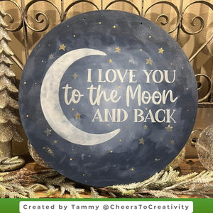 I love you to the Moon and Back 8x10 Stencil-Valentine-Essential Stencil