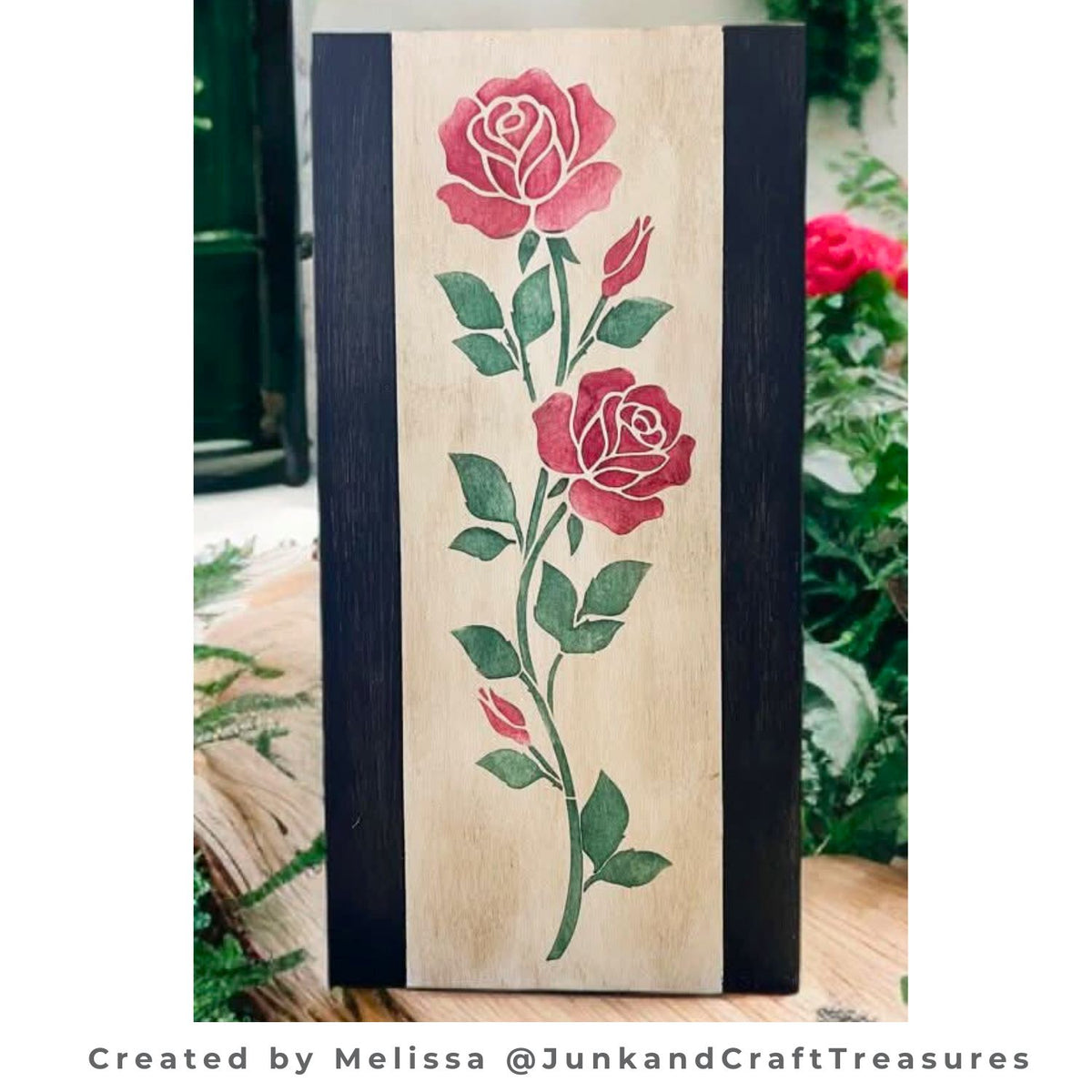 Long Stem Roses 12x4 (3pk) Stencil-Valentine-Essential Stencil