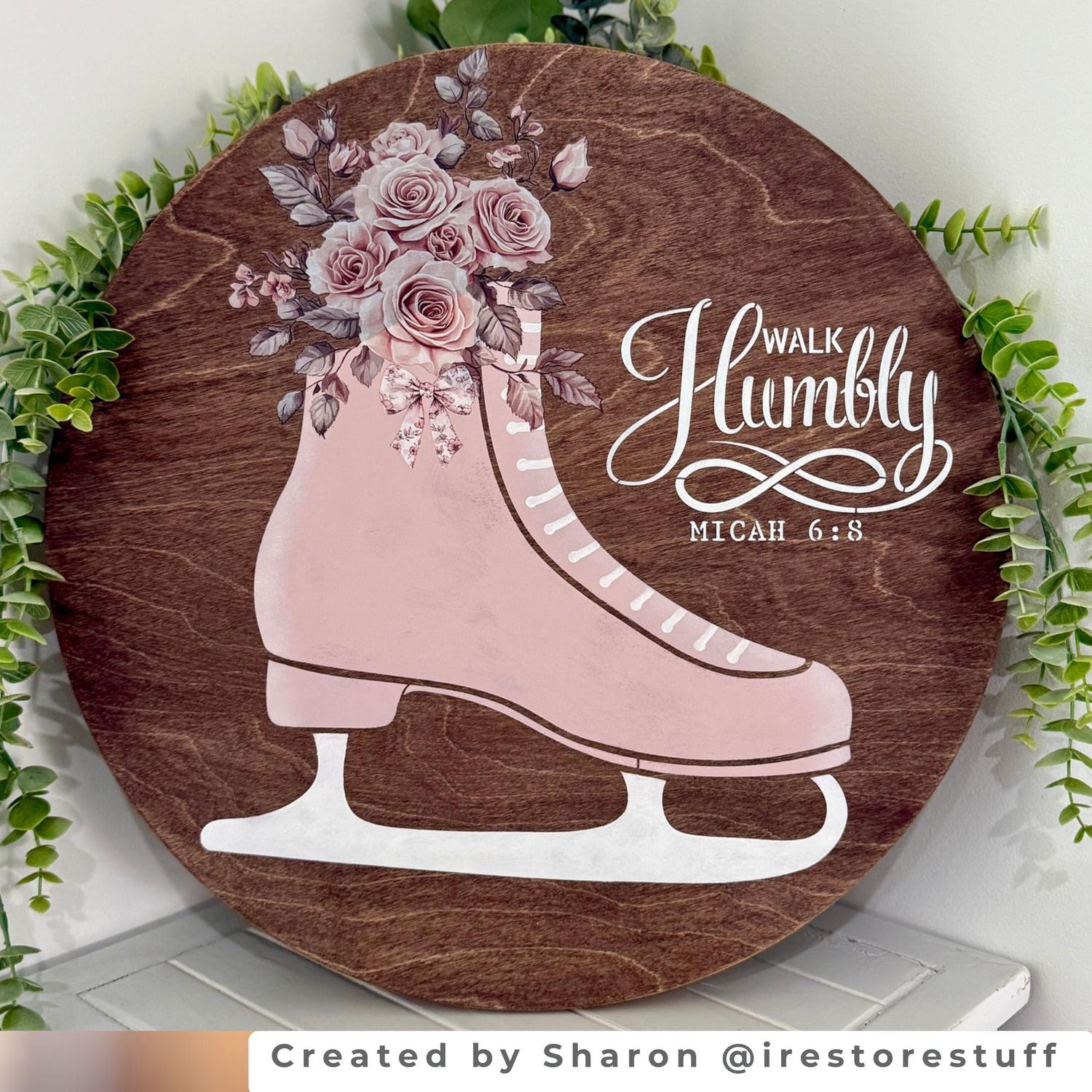 Floral Ice Skate Stencil-Christmas-Essential Stencil