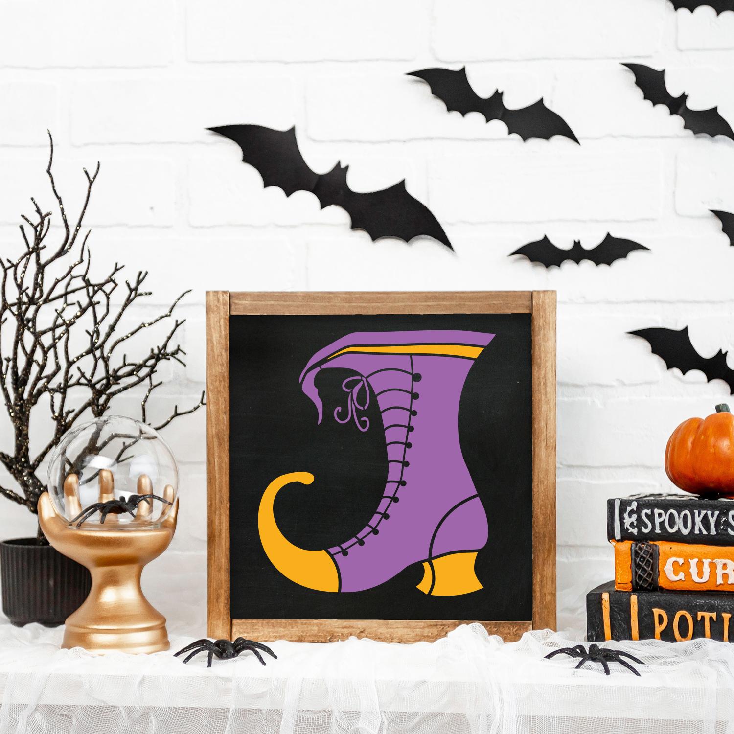 Witch Hat & Boot Silhouette Stencil (2pk)-Halloween-Essential Stencil