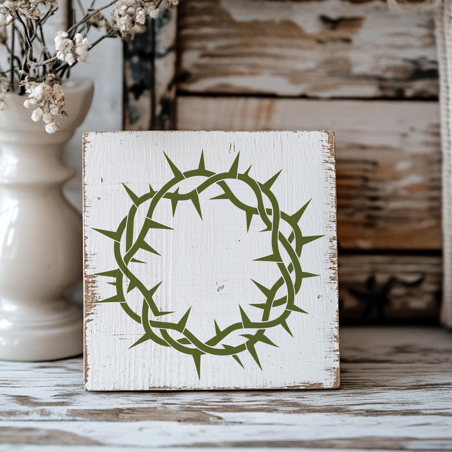 Crown of Thorns 12x12 + 6x6 bonus Stencil - Essential Stencil
