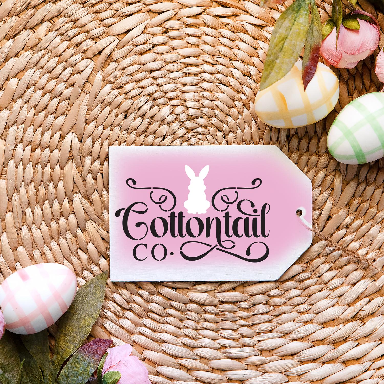 Cottontail Mini Tags 3.5x6 3pk Stencil-Easter-Essential Stencil
