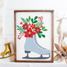 Floral Ice Skate Stencil
