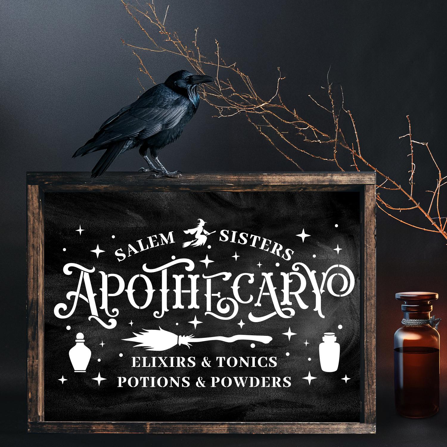 Salem Sisters Apothecary Stencil-Halloween-Essential Stencil