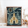 Stained Glass Winter Church Stencil