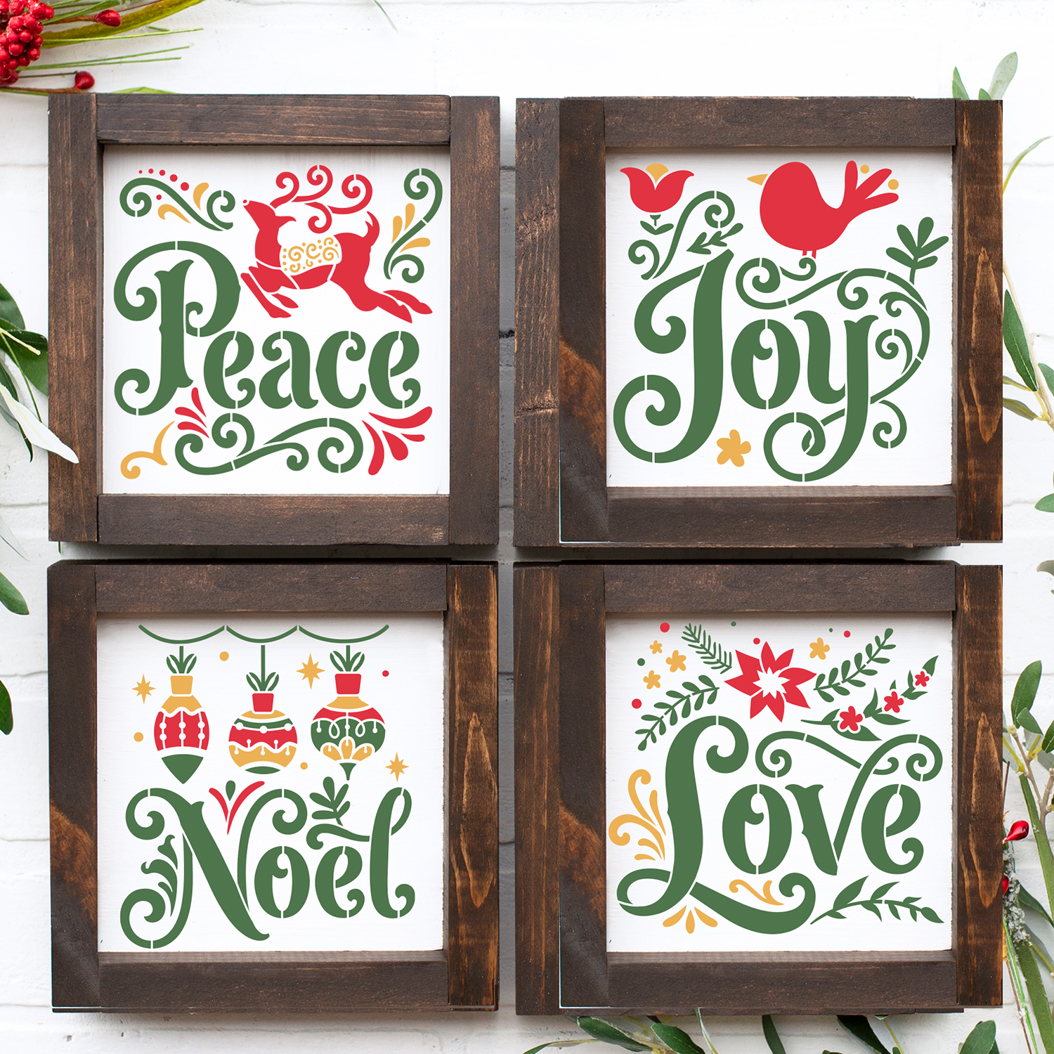 Peace Joy Noel Love Stencil Set