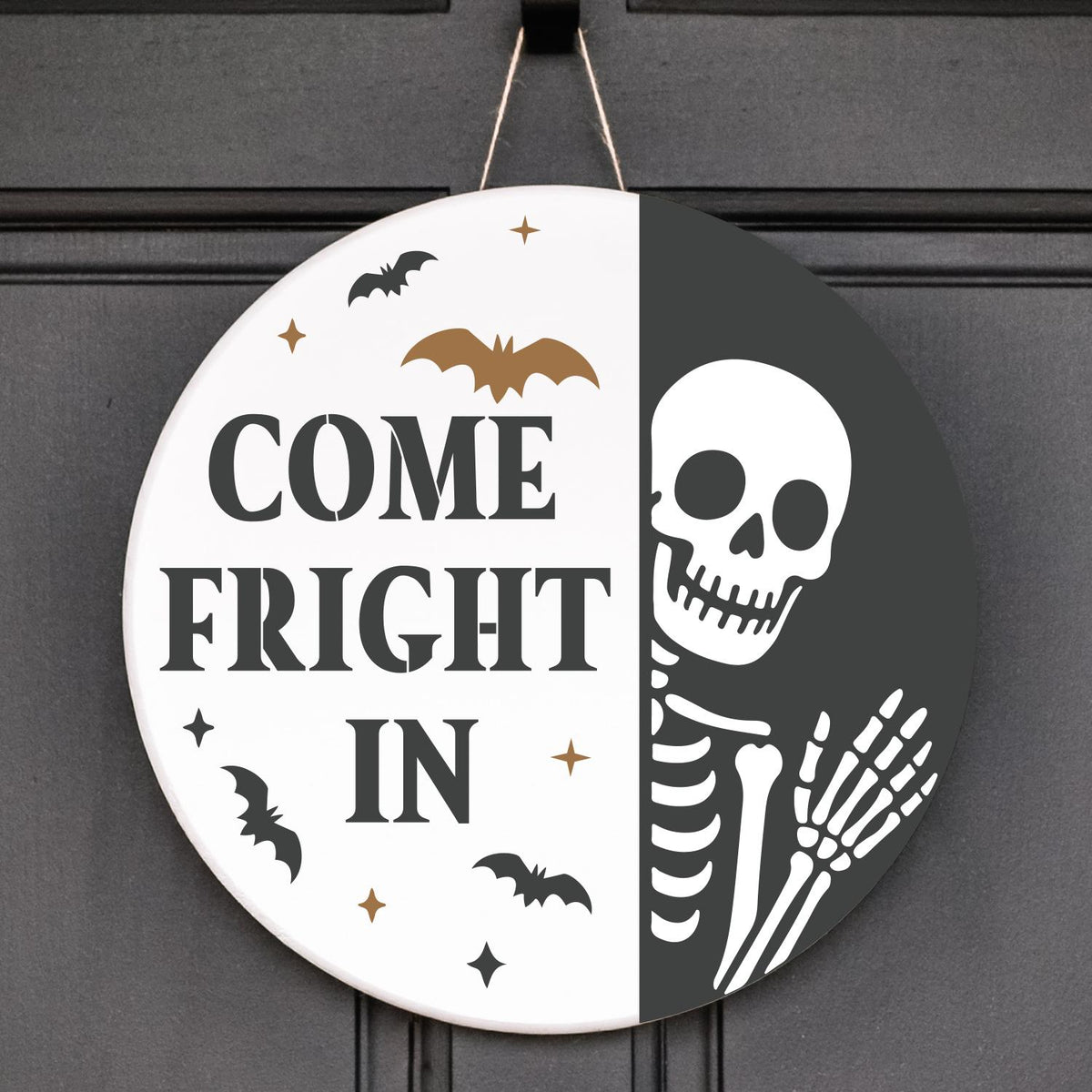 Come Fright In Door Hanger Stencil-Halloween-Essential Stencil