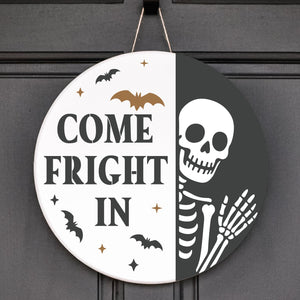Come Fright In Door Hanger Stencil-Halloween-Essential Stencil