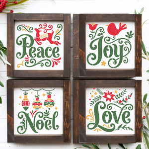 Peace Joy Noel Love Stencil Set-Christmas-Essential Stencil