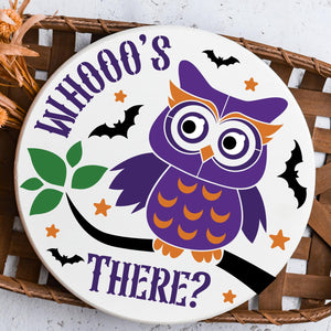 Whooo's There Door Hanger Stencil-Halloween-Essential Stencil