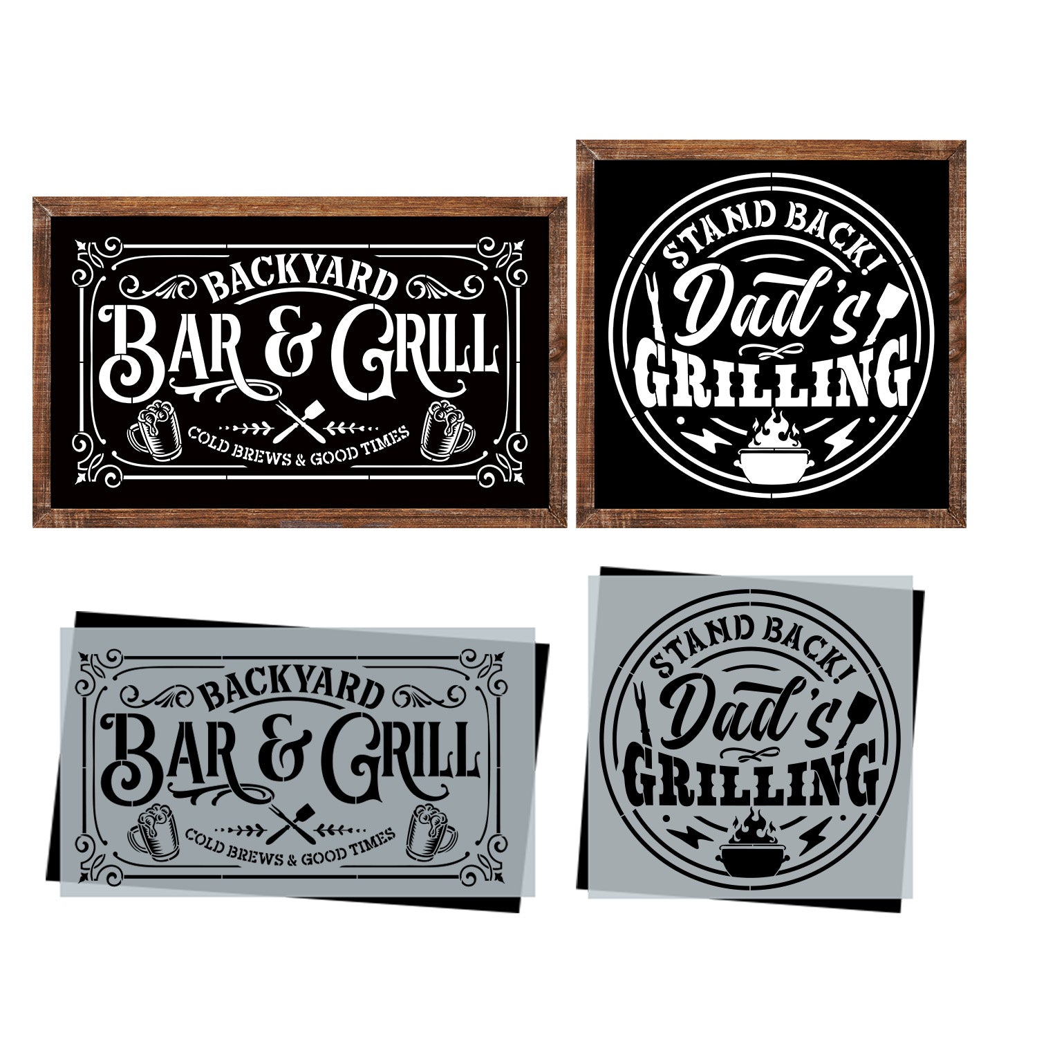 Bar & Grill Stencil Set | 2pk