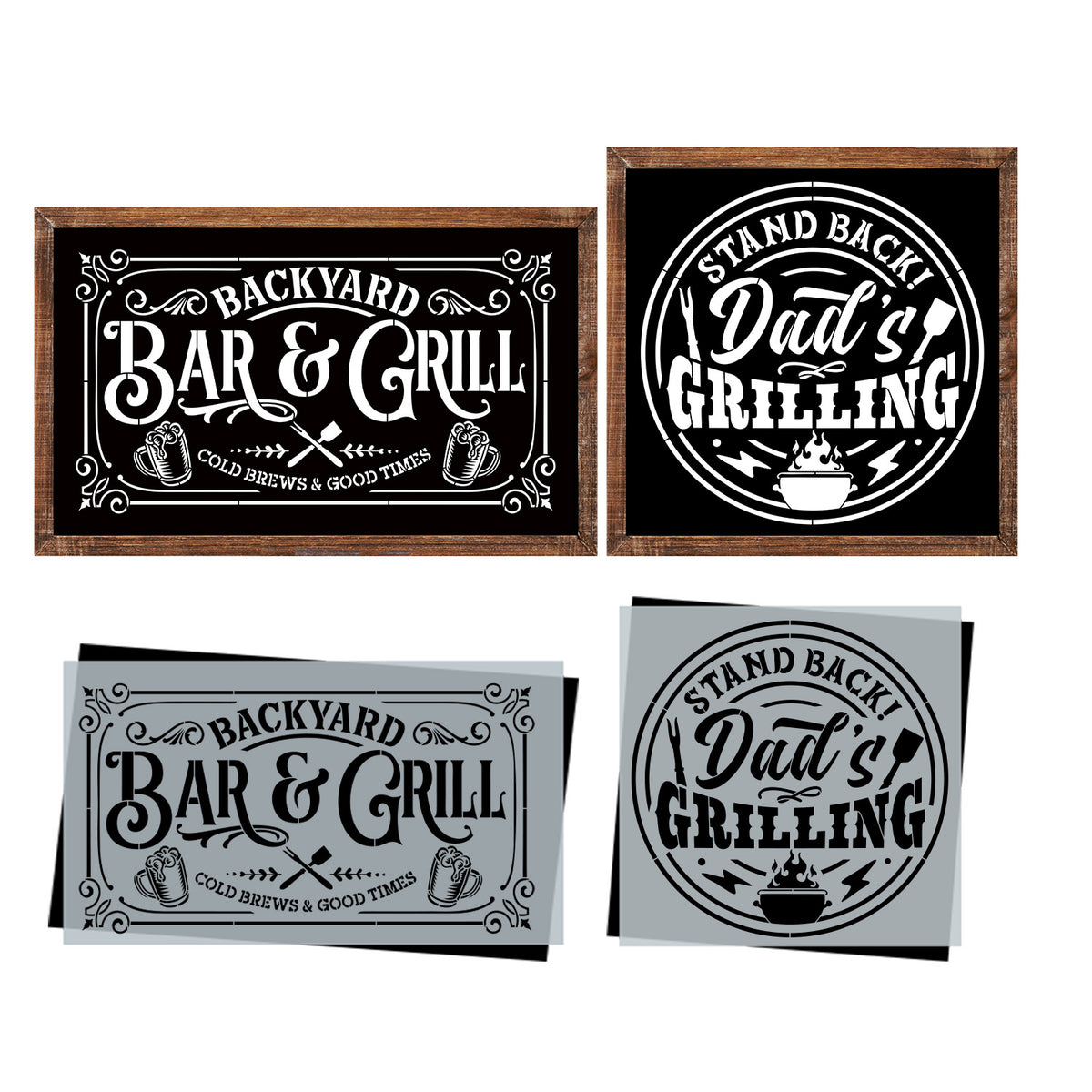 Bar & Grill Stencil Set | 2pk-Essential Stencil