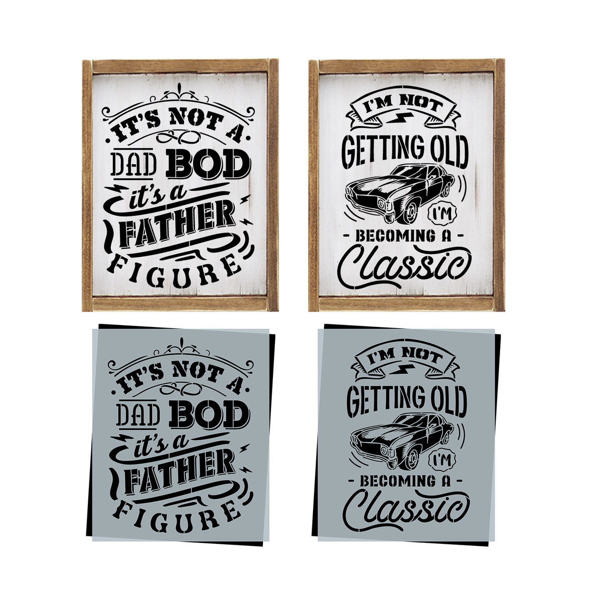 Father Figure Stencil Set | 2pk-Essential Stencil