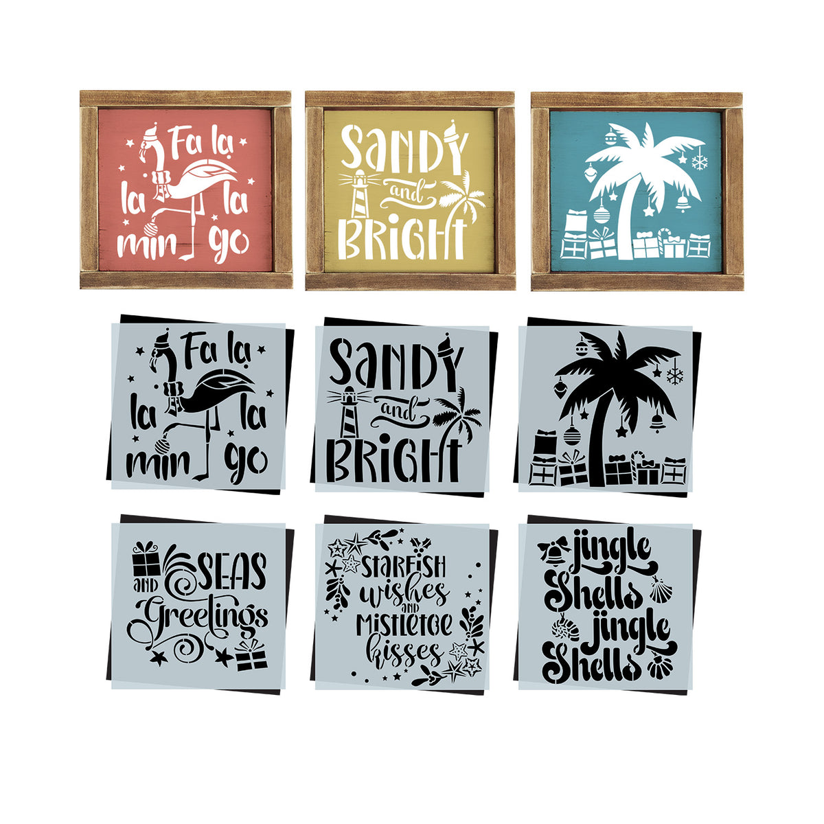 Reusable Coastal Christmas Mini Stencils (6pk) Essential Stencil