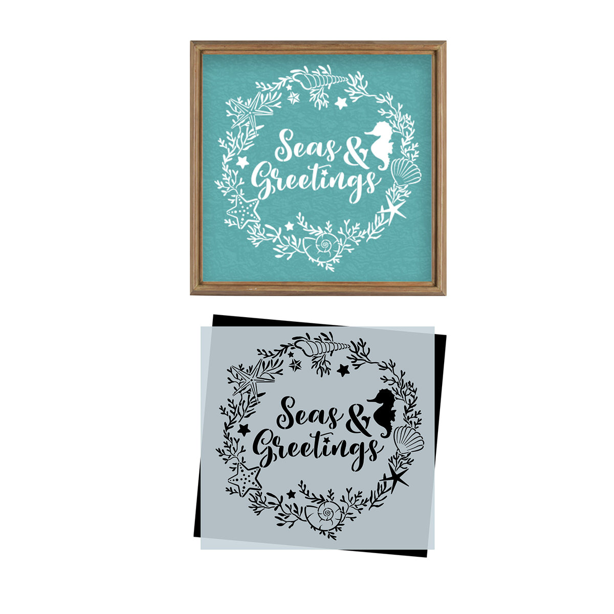 Seas & Greetings Sign Stencil-Christmas-Essential Stencil