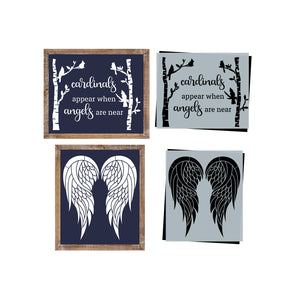 Cardinals Appear and Angel Wings Sign Stencils-Christmas-Essential Stencil