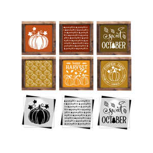 Sweet October Pumpkins Mini Stencil 6pk-Fall-Essential Stencil