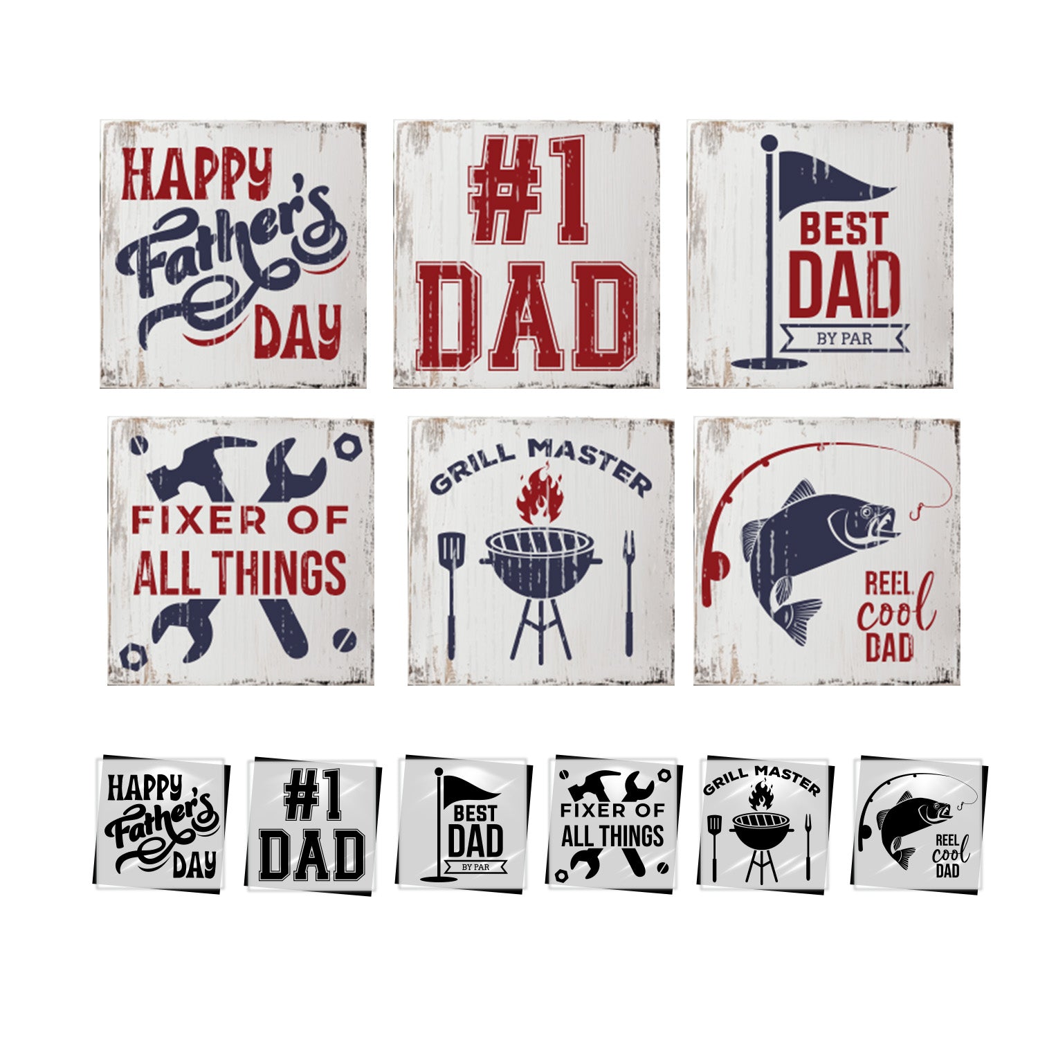 Dad Life Mini Stencil 6pk-Fathers Day-Essential Stencil