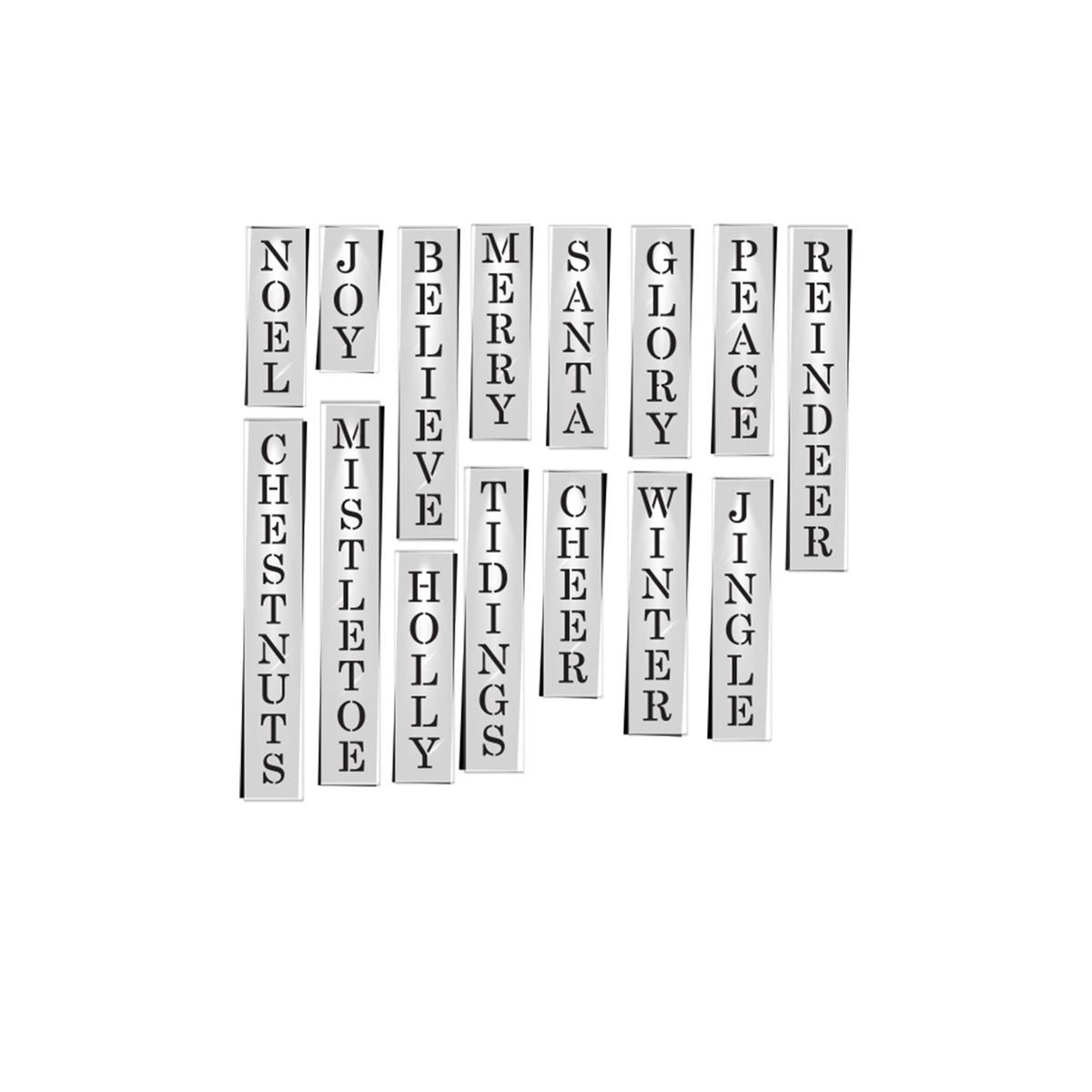 Vertical Christmas Word Stencil Set