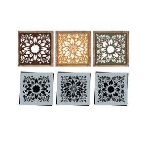 Sunflower Tiles Mini Stencils (3 Pack)-Spring-Essential Stencil