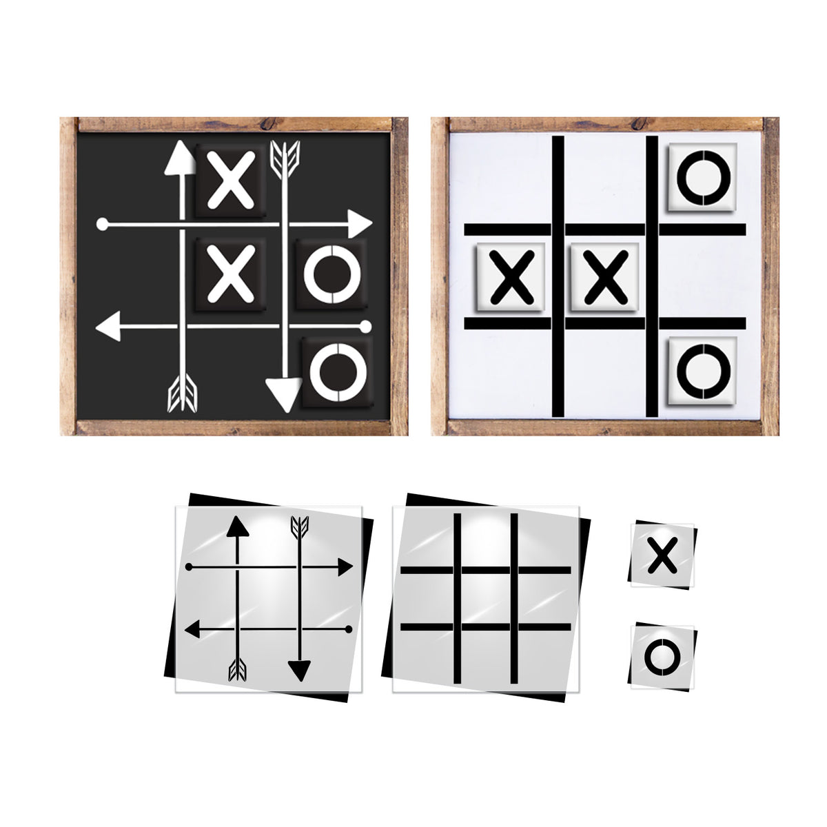 Tic Tac Board 12x12 4pc Stencil-Essential Stencil
