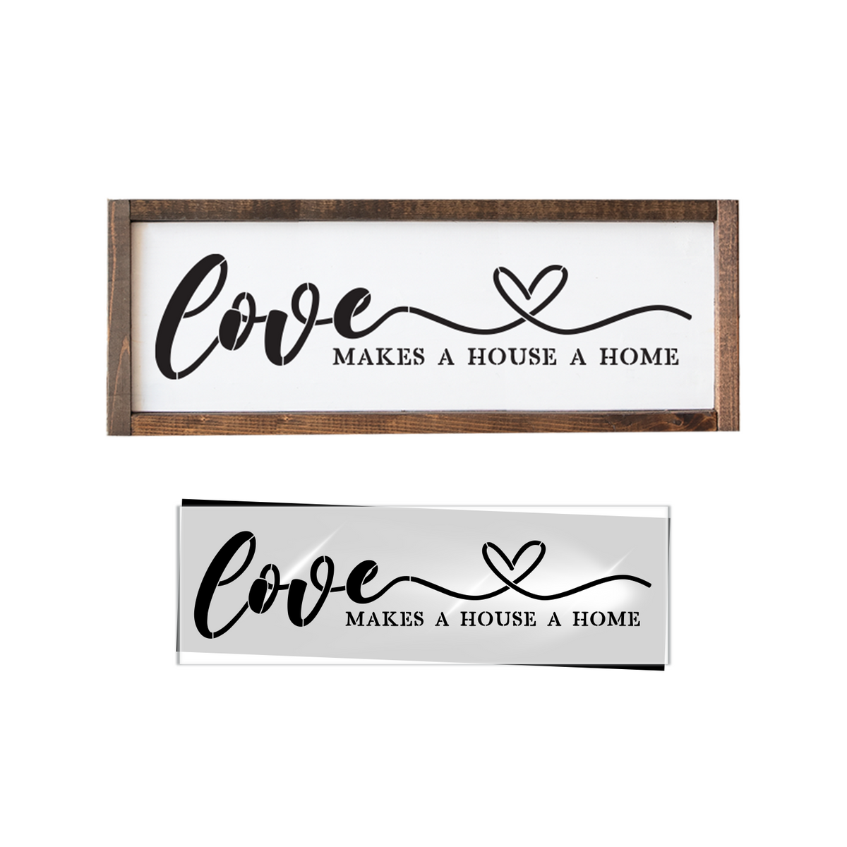 Love makes a house a home 16x5 Stencil-Valentine-Essential Stencil