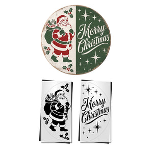 Retro Santa Merry Christmas Stencil