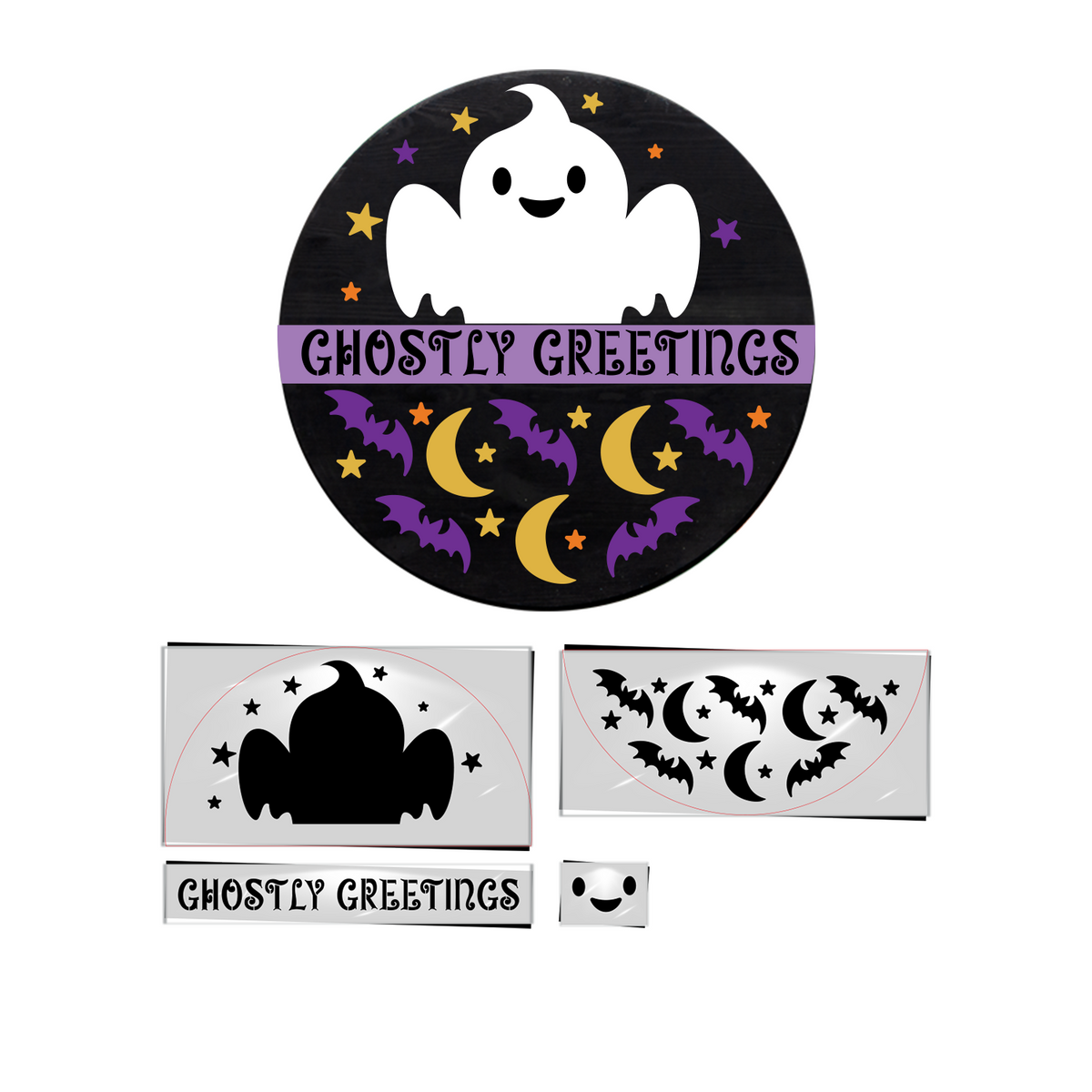 Ghostly Greetings Door Hanger Stencil-Halloween-Essential Stencil