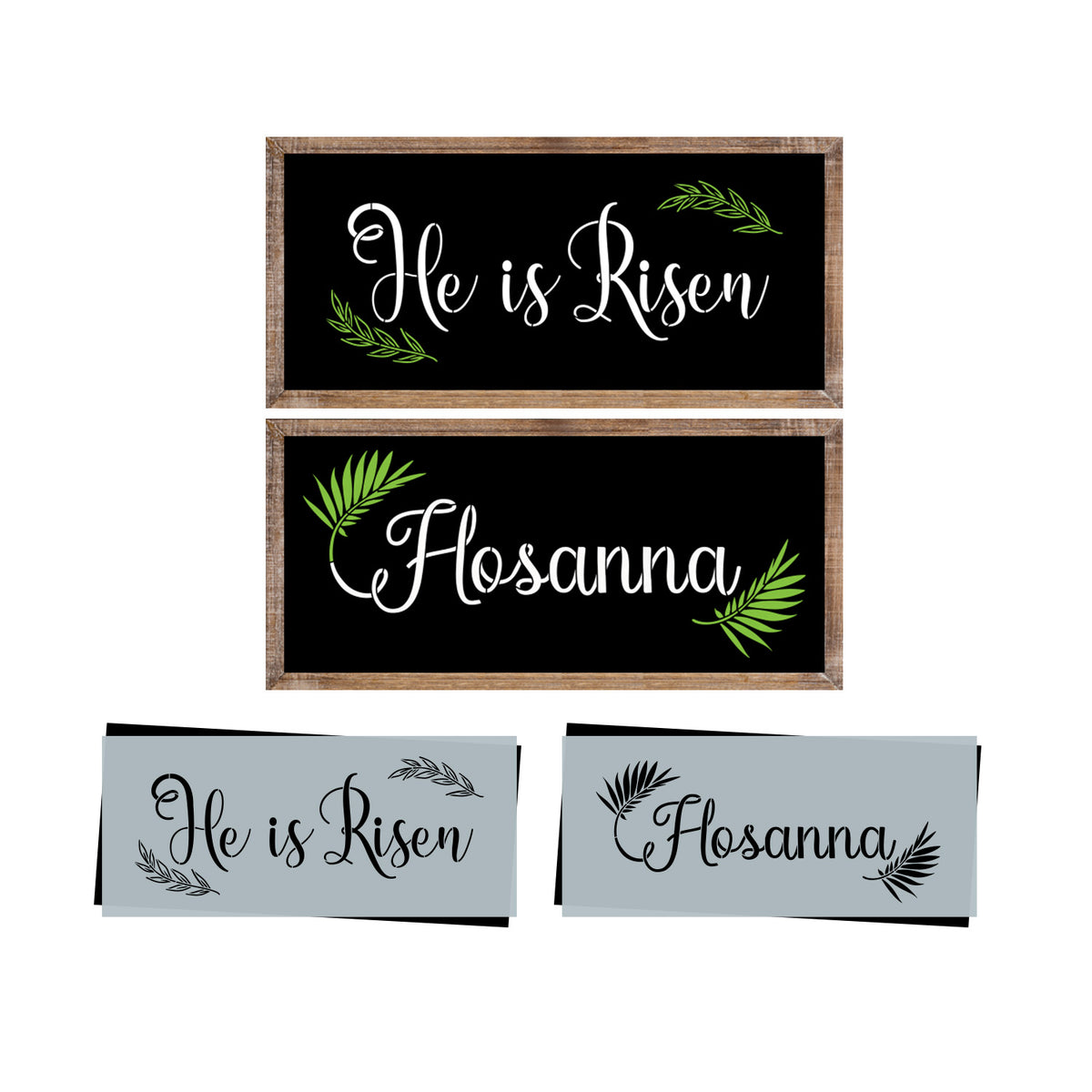 Hosanna & He is Risen Sign Stencils (2 Pack)-Spring-Essential Stencil