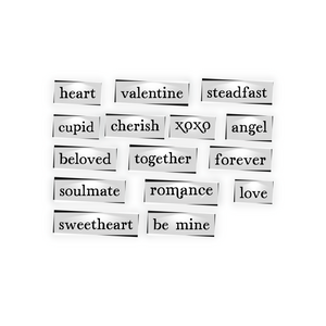 Valentines Words 15pcs Stencil-Valentine-Essential Stencil