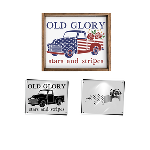 Old Glory Vintage Truck-Patriotic-Essential Stencil