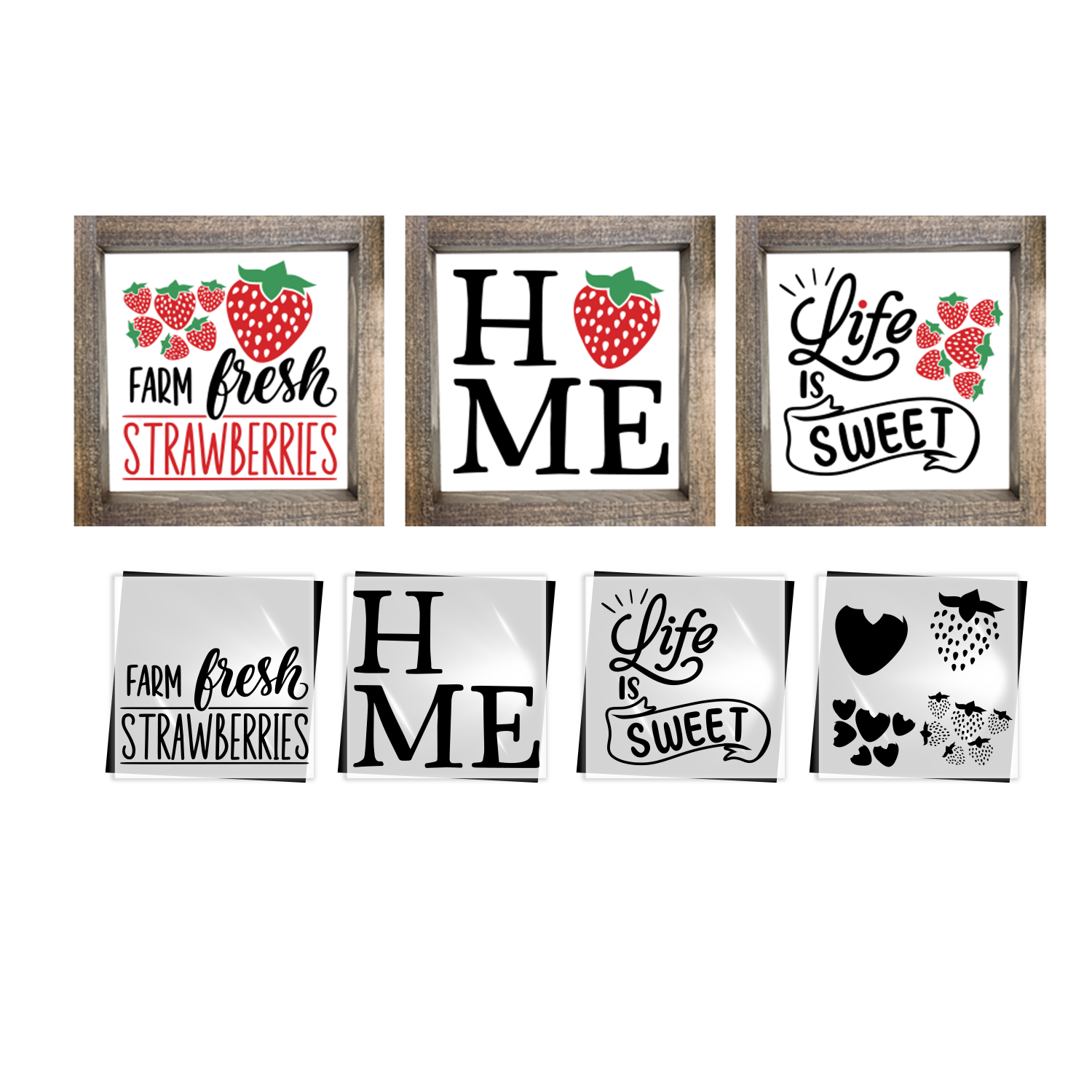 Strawberries Mini Stencil Set (4pc)-Summer-Essential Stencil
