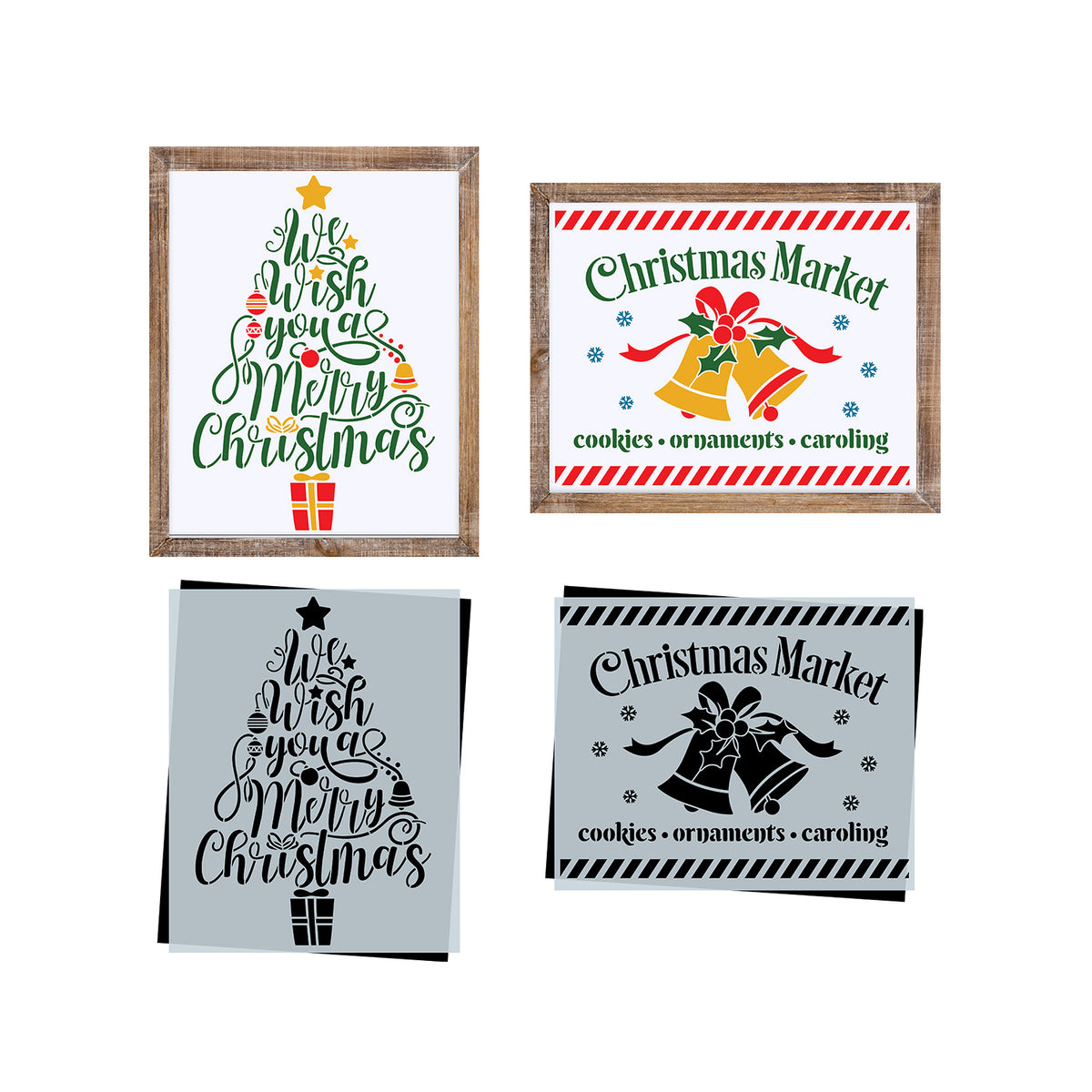 A Merry Christmas Tree and Market Stencil Set-Christmas-Essential Stencil