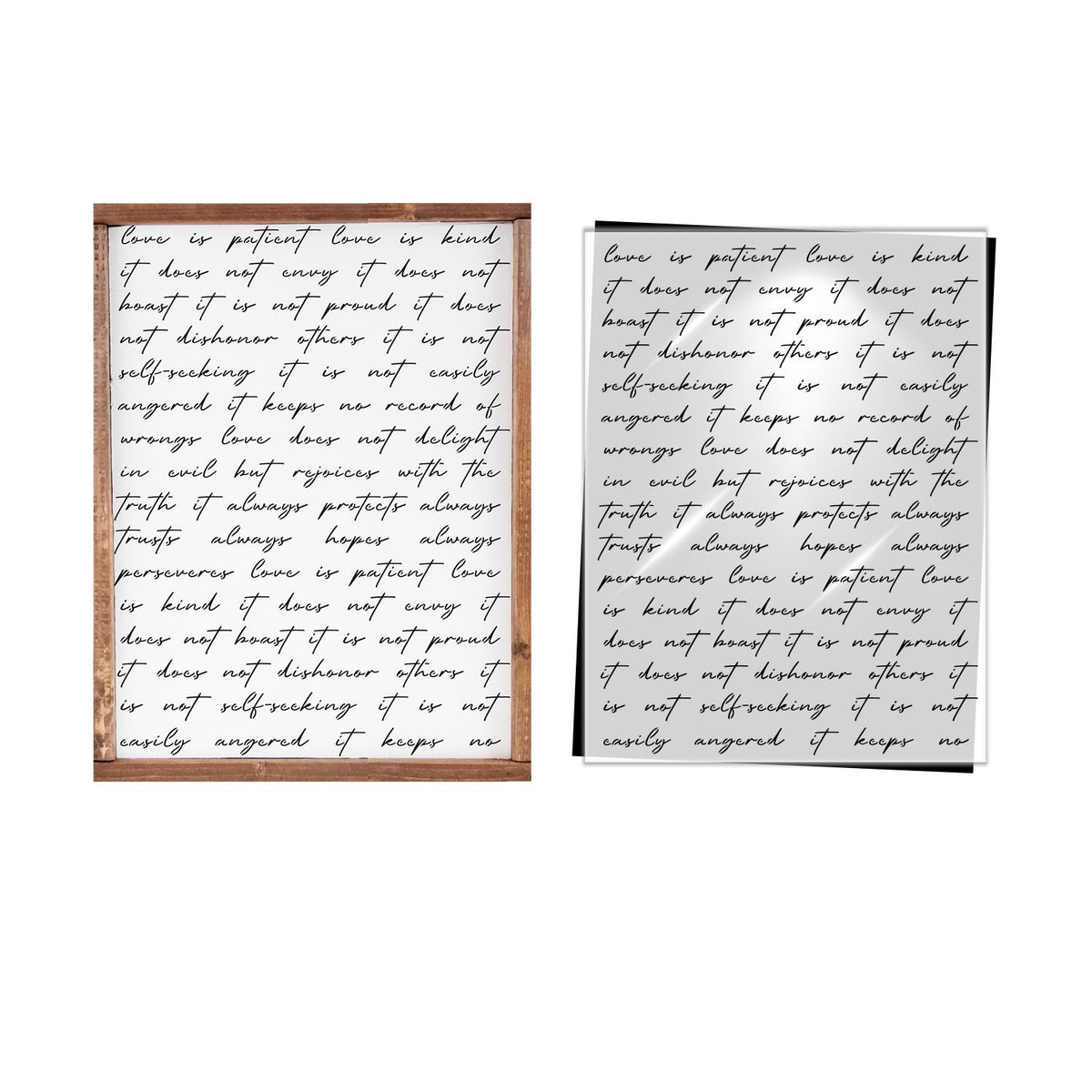 Love is patient script 12x16 Stencil-Valentine-Essential Stencil