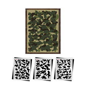 Camouflage Layering Stencil (3pk)-Patriotic-Essential Stencil